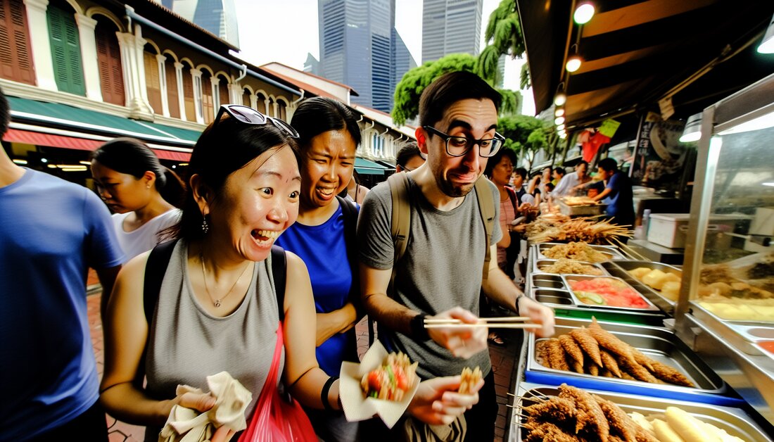 Entdecken Sie Singapurs Street Food mit einem kulinarischen Stadtbummel, Geheimtipps und der Vielfalt asiatischer Aromen.
