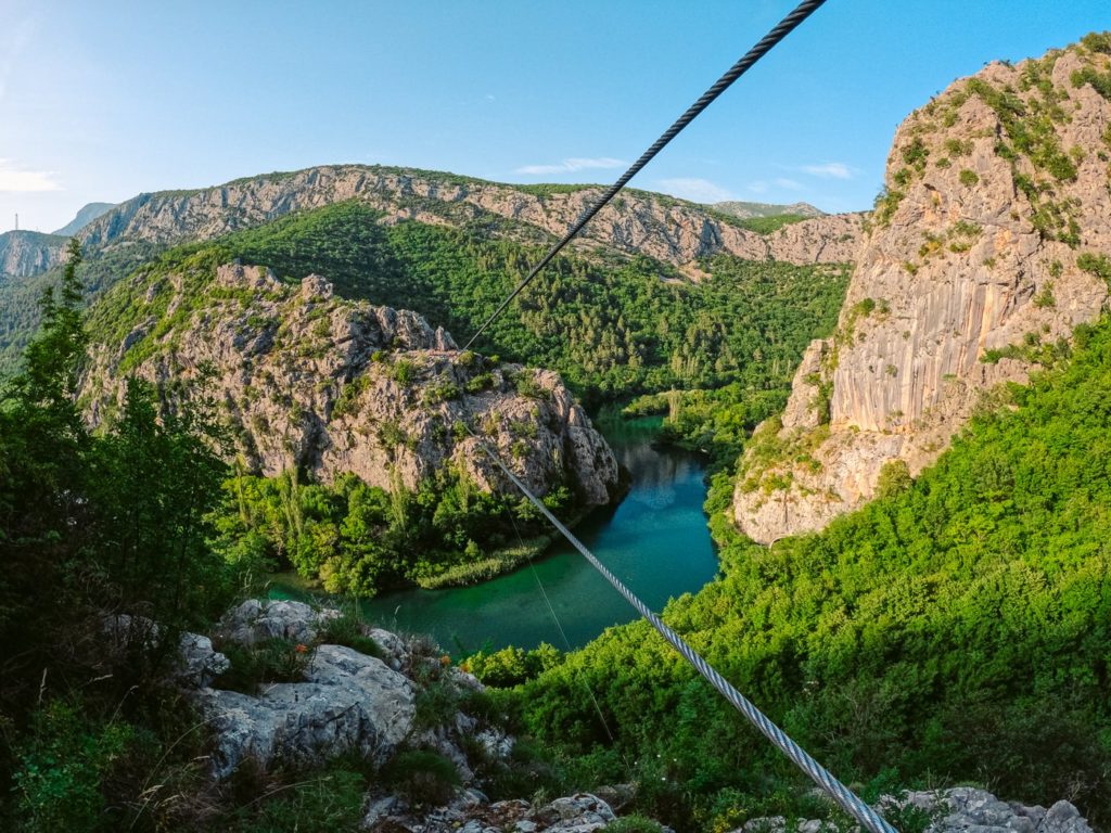Seilrutsche am Fluss Cetina