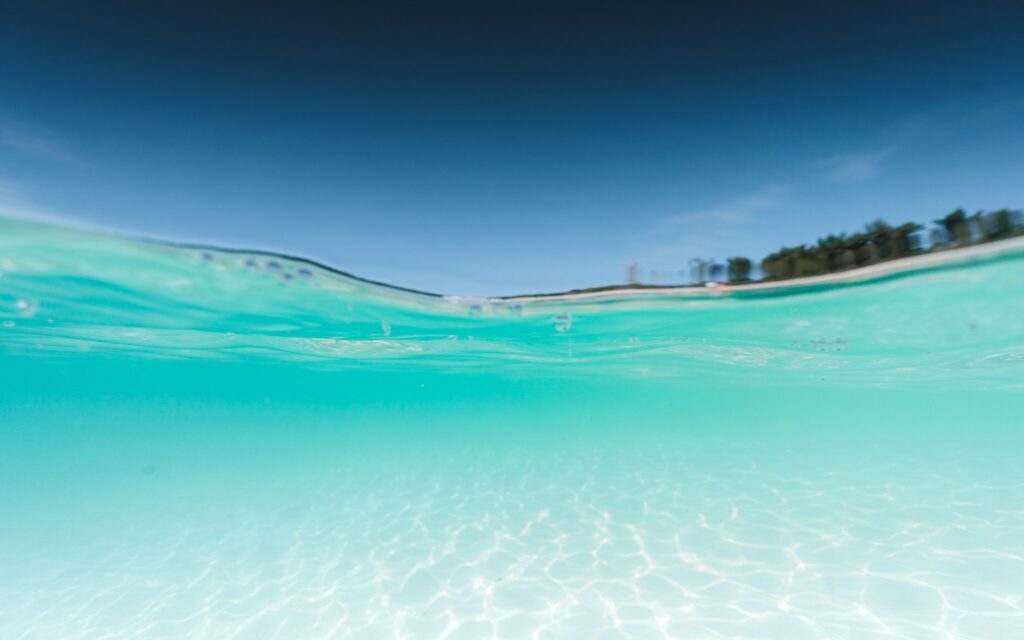 Unterwasserfoto am Strand von Whitehaven