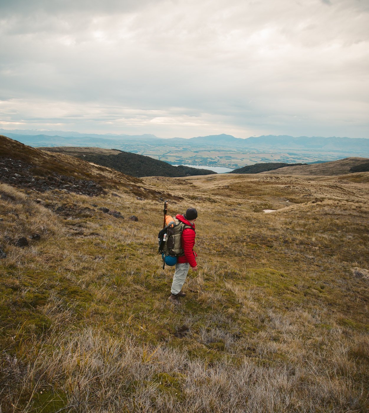 TUSSOCK PLAINS WANDERN IN DER NÄHE DER LUXMORE HÜTTE AUF DEM KEPLER