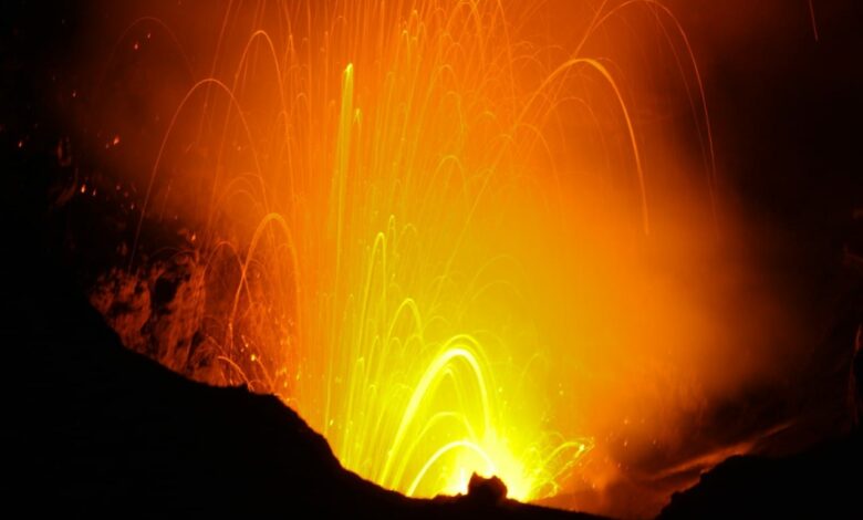 Mount Yasur volcano erupts