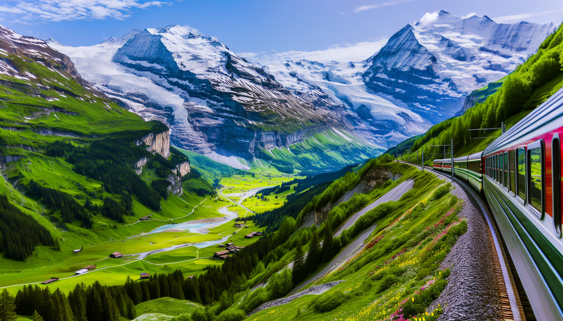 Eine Zugreise durch die Schweizer Alpen